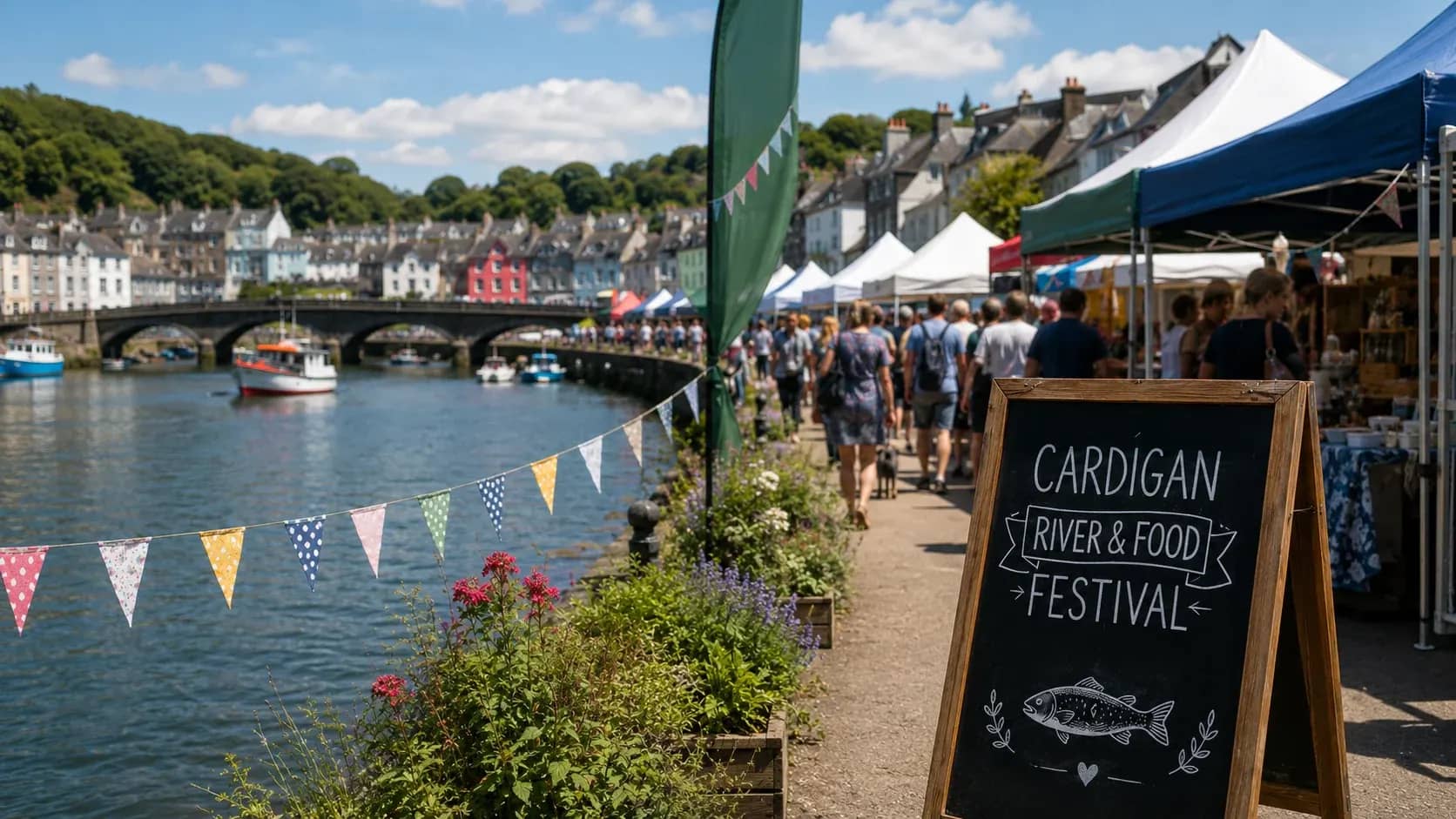 Gŵyl yr Afon a Bwyd Aberteifi yn dychwelyd yr haf hwn i ddathlu cynnyrch Gorllewin Cymru