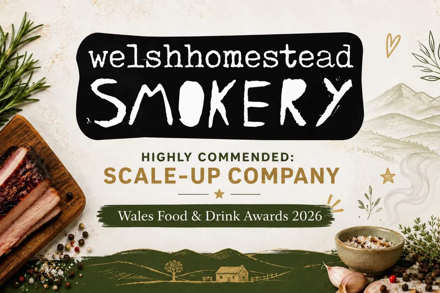 Mae Welsh Homestead Smokery yn rhannu newyddion cyffrous am wobrau